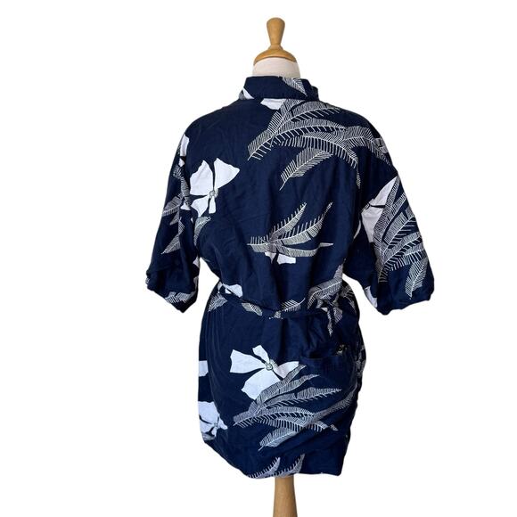 CALIFORNIA COWBOY Women's La Sirena Robe Vintage Floral Farallon Navy XS/S - Picture 2 of 8